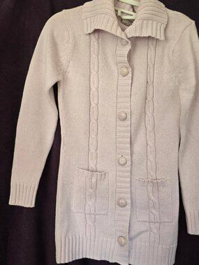 NWOT M (L-Runs Small) Arizona Jean Company Bluff Pink Cardigan L-Sleeves Sweater